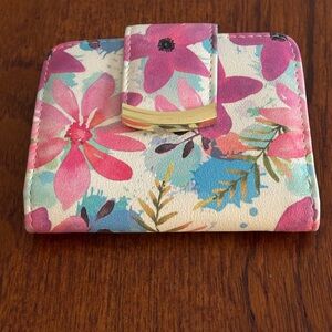 Floral Wallet with Gold Accent